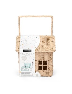 Canastilla regalo bebé casita de mimbre