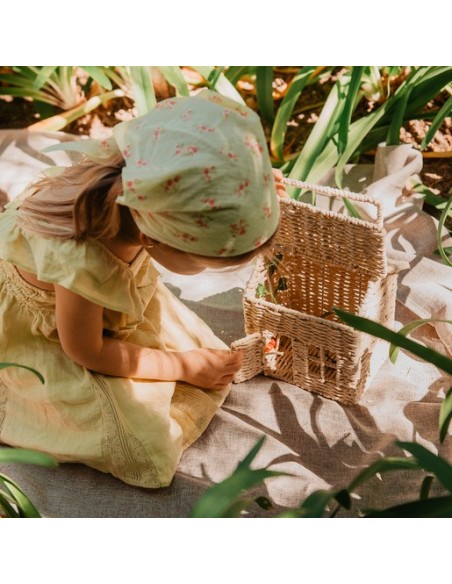 Canastilla regalo bebé casita de mimbre