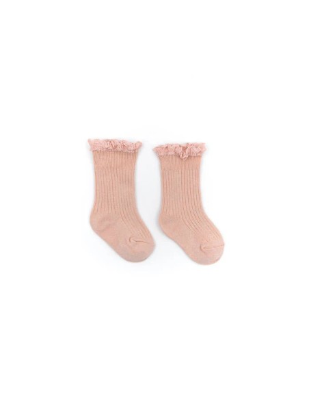 Calcetines con puntilla nude pink
