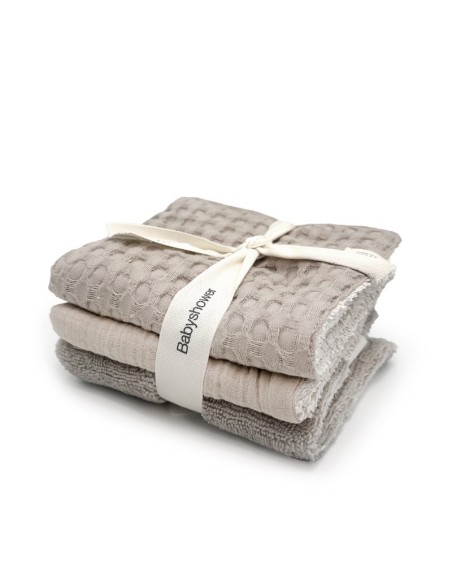 Pack 3 toallitas gofre latte