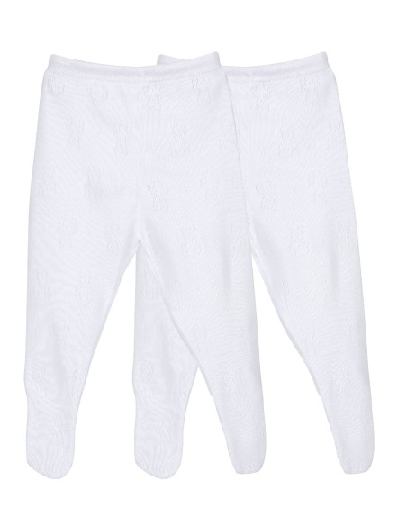 Pack 2 polainas  caladas osito blanco