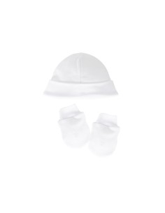 Pack natal gorro y manoplas blanco