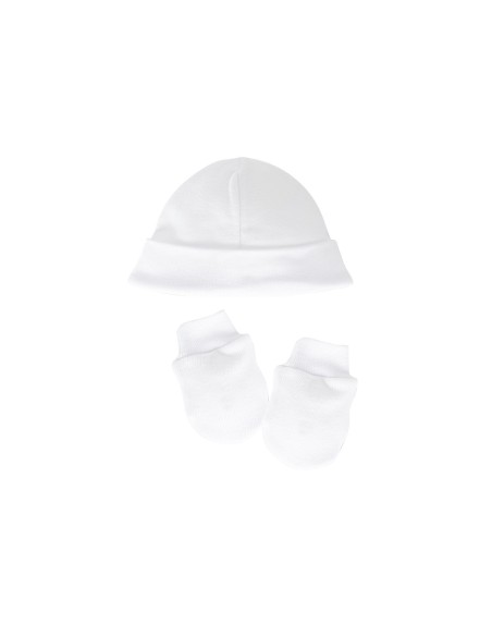 Pack natal gorro y manoplas blanco