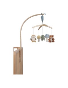 Movil musical de madera forest azul