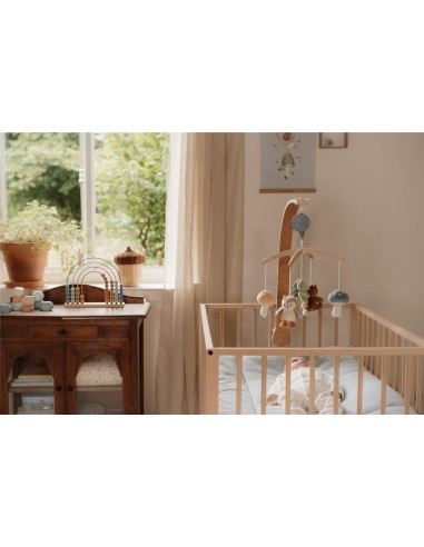 Movil musical de madera forest azul