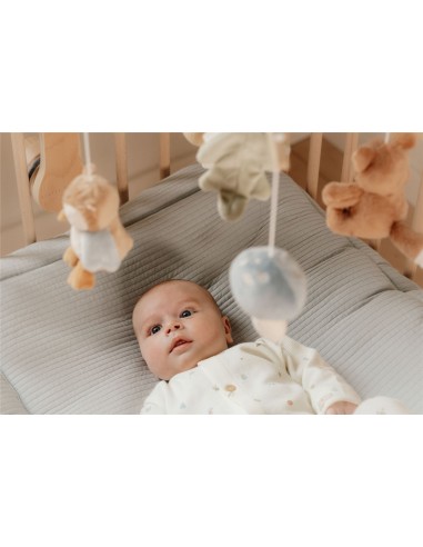 Movil musical de madera forest azul