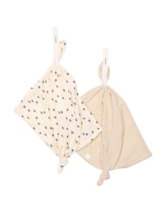 Pack de 2 doudous/chupeteros Lugo off white/warm white