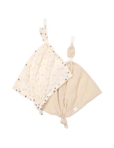 Pack de 2 doudous/chupeteros Lugo off white/warm white 2