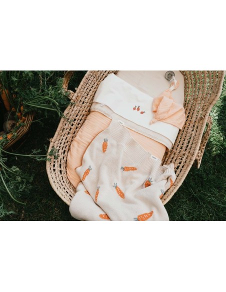 Manta de moisés faro teddy peach