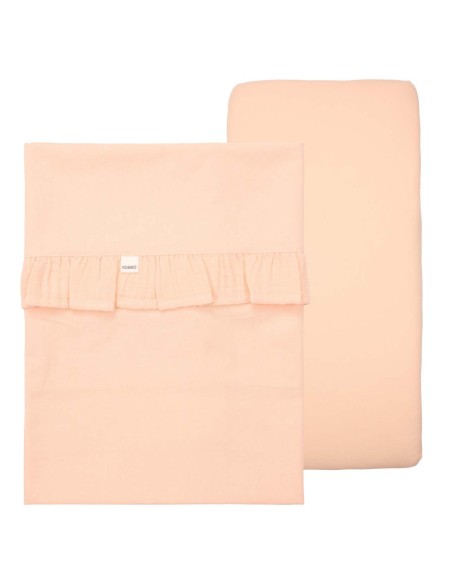 Juego de sábanas para moisés ruffle faro peach