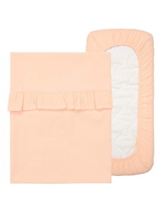 Juego de sábanas para moisés ruffle faro peach 2