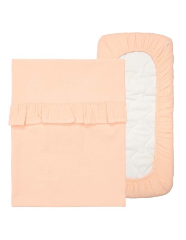 Juego de sábanas para moisés ruffle faro peach