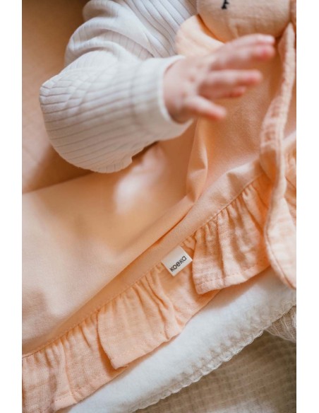 Juego de sábanas para moisés ruffle faro peach
