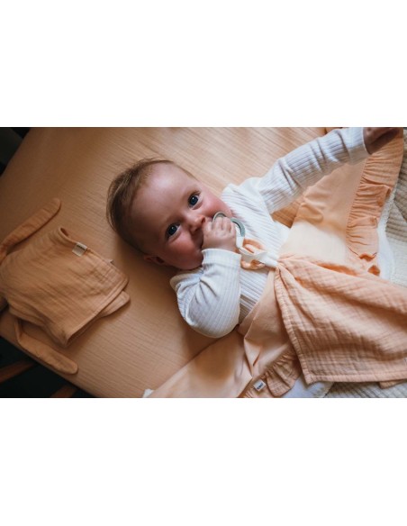 Juego de sábanas para moisés ruffle faro peach