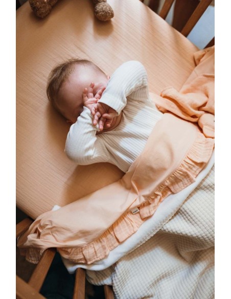 Juego de sábanas para moisés ruffle faro peach