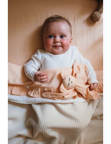 Juego de sábanas para moisés ruffle faro peach