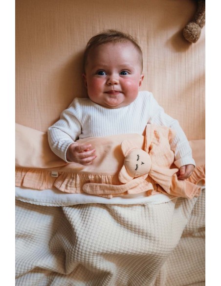 Juego de sábanas para moisés ruffle faro peach