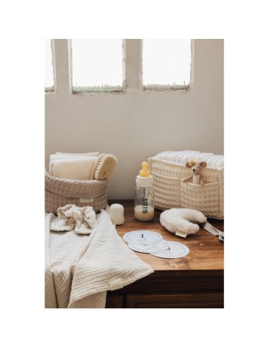 Cesta organizadora nappies gofre vanilla