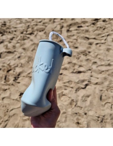 Set (cubo + pala + moldes + rastrillo) blue