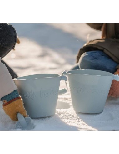 Set (cubo + pala + moldes + rastrillo) blue