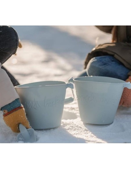 Set (cubo + pala + moldes + rastrillo) blue