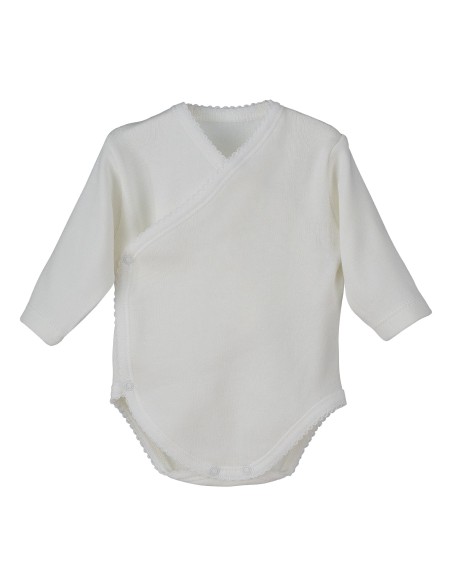 Body cruzado manga larga crudo