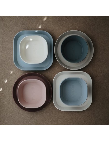 Pack 2 bols cuadrados solid ivory