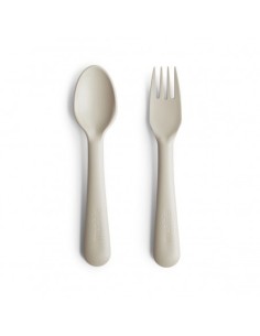 Pack tenedor y cuchara solid ivory