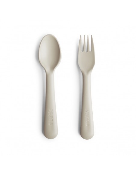 Pack tenedor y cuchara solid ivory