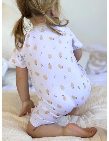 Pijama con cremallera manga corta  lemons