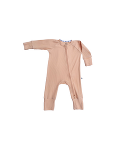 Pijama de bambú con cremallera coral