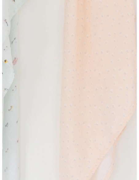 Muselina de Bambú Coral Flowers