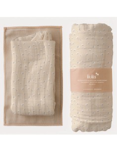 Muselina de Bambú Coral Flowers