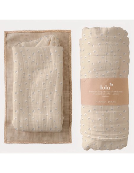 Muselina de Bambú Coral Flowers