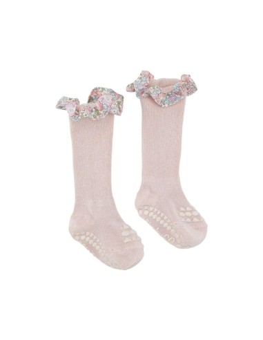 Calcetines suela antideslizante bamboo liberty soft pink 6-12 meses