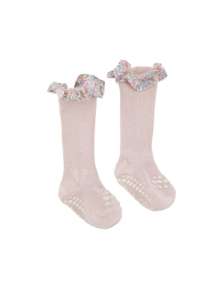 Calcetines suela antideslizante bamboo liberty soft pink 6-12 meses