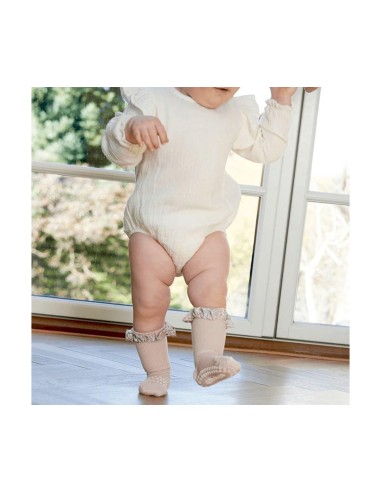 Calcetines suela antideslizante bamboo liberty soft pink 6-12 meses