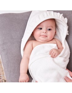 Capa de baño con volante terry offwhite 80x80 2