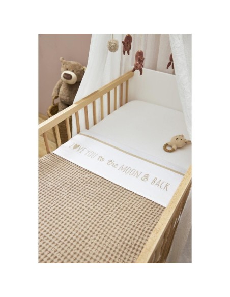 Sabana bajera ajustable cuna off white 60x120 cm. Pack 2