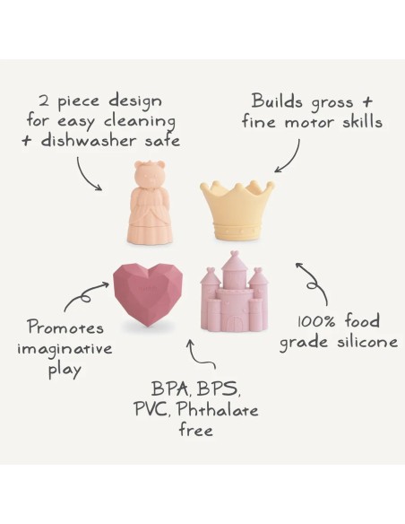 Pack 4 juguetes baño princess