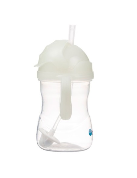 Taza con pajita flexible con pesa - Brilla en Oscuridad