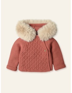 Abrigo capucha punto cruzado pelo arce