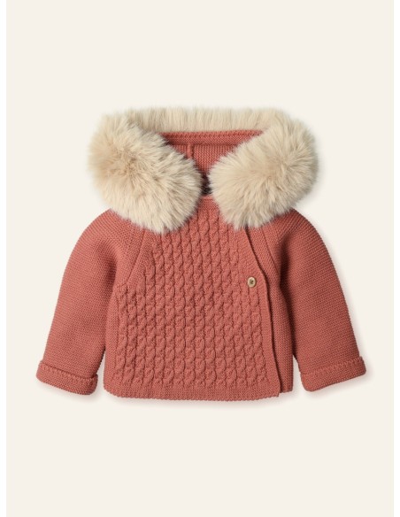 Abrigo capucha punto cruzado pelo arce