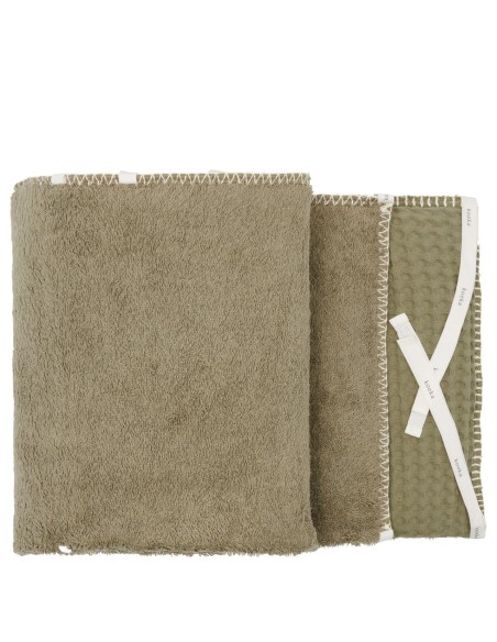 Protector de cuna wafel Amsterdam moss