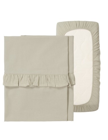 Juego de sábanas para cuna Faro sage