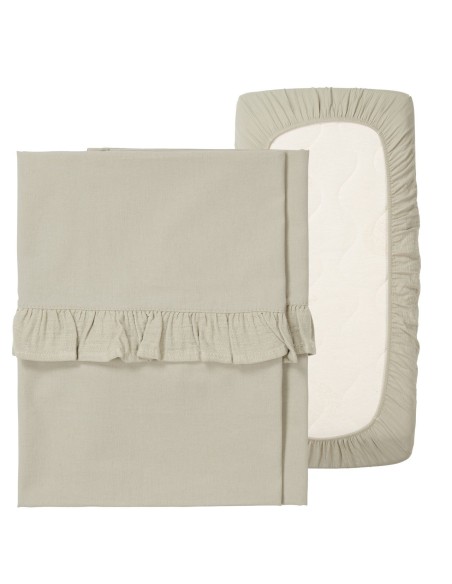Juego de sábanas para cuna Faro sage