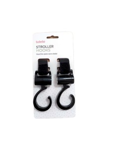 Pack 2 ganchos para silla de paseo negros