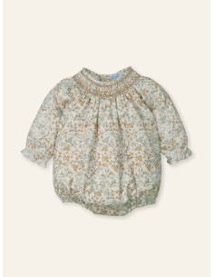 Pelele Smock algodon estampado Niza Arce trebol