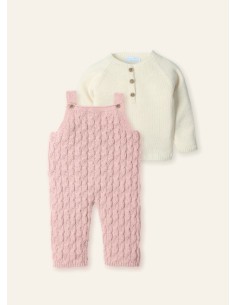 Peto punto y jersey trenzas gruesas niza vintage