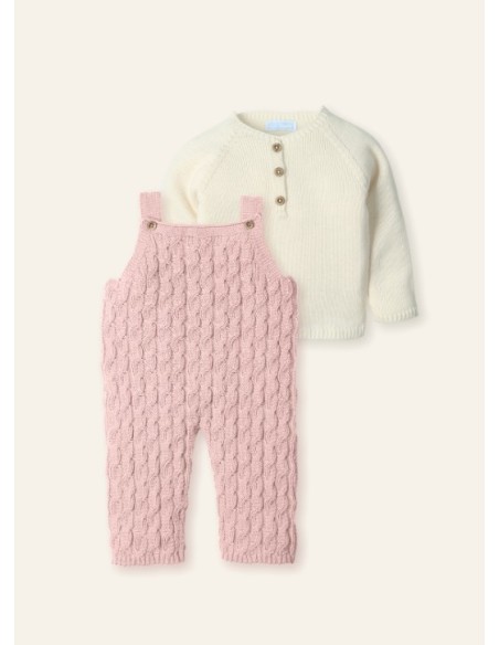 Peto punto y jersey trenzas gruesas niza vintage